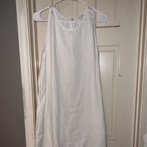 Garnet Hill White Linen Dress with pockets